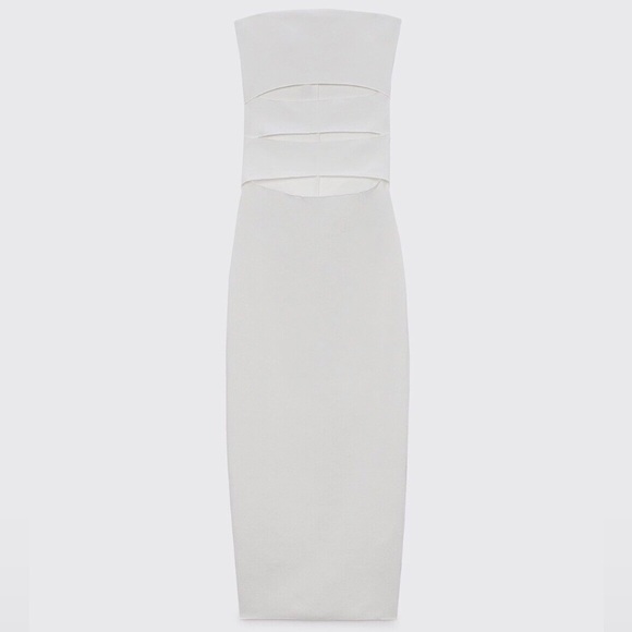 ZARA strapless white long dress - NWT - Picture 1 of 6